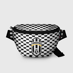 Поясная сумка Juventus геометрия черно белая, цвет: 3D-принт