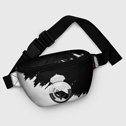 Поясная сумка Реал Мадрид краски белые штрихи, цвет: 3D-принт — фото 2