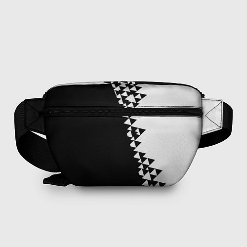 Поясная сумка Juventus черно белая геометрия текстура / 3D-принт – фото 2