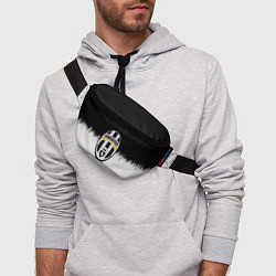 Поясная сумка Juventus черно белые краски текстура, цвет: 3D-принт — фото 2