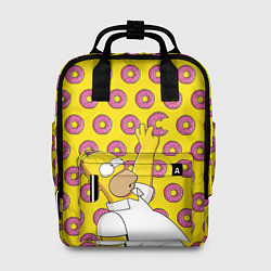 Рюкзак женский Пончики Гомера Симпсона, цвет: 3D-принт