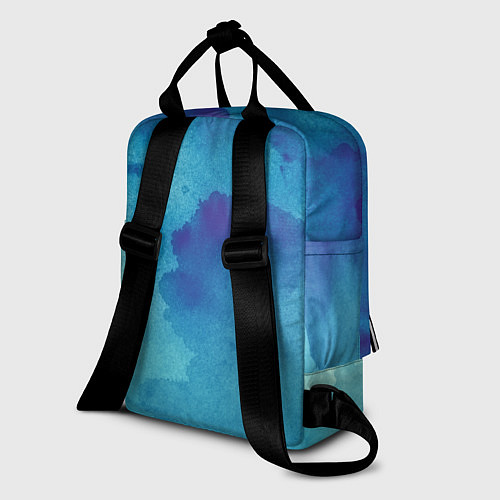 Женский рюкзак Синяя акварель / 3D-принт – фото 2