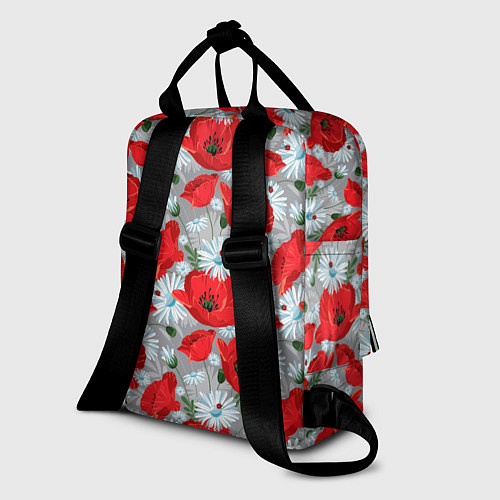 Женский рюкзак Цветущие маки / 3D-принт – фото 2