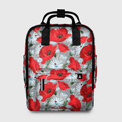 Рюкзак женский Цветущие маки, цвет: 3D-принт