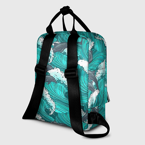Женский рюкзак Лазурные дельфины / 3D-принт – фото 2