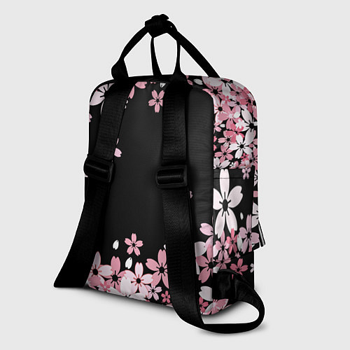 Женский рюкзак Black Pink: Pink Sakura / 3D-принт – фото 2