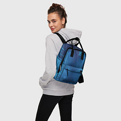 Рюкзак женский PUBG: Blue Hexagons, цвет: 3D-принт — фото 2
