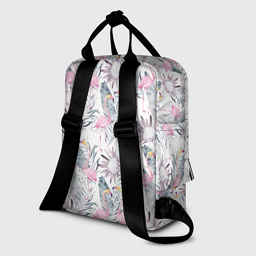 Женский рюкзак Тропические фламинго / 3D-принт – фото 2