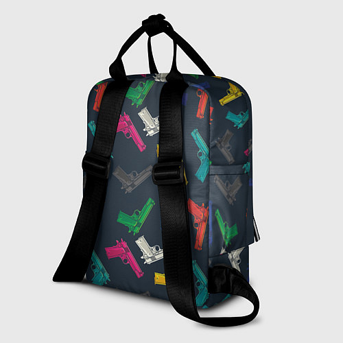 Женский рюкзак Разноцветные пистолеты / 3D-принт – фото 2