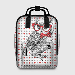 Рюкзак женский Мудрая сова в очках, цвет: 3D-принт
