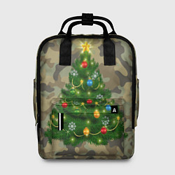 Женский рюкзак Ёлка на армейском камуфляже для нового года