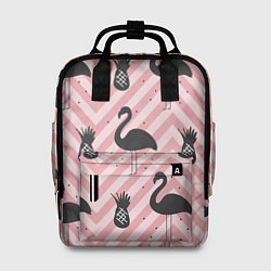 Женский рюкзак Черный фламинго арт