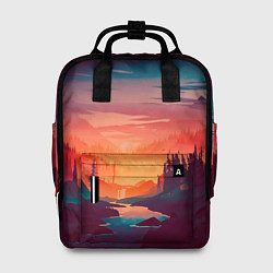 Рюкзак женский Minimal forest sunset, цвет: 3D-принт