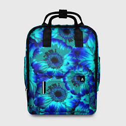 Женский рюкзак Голубые хризантемы