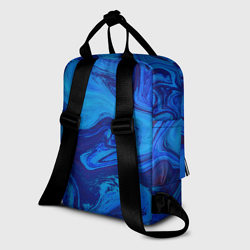 Женский рюкзак Абстракция синяя с голубым / 3D-принт – фото 2