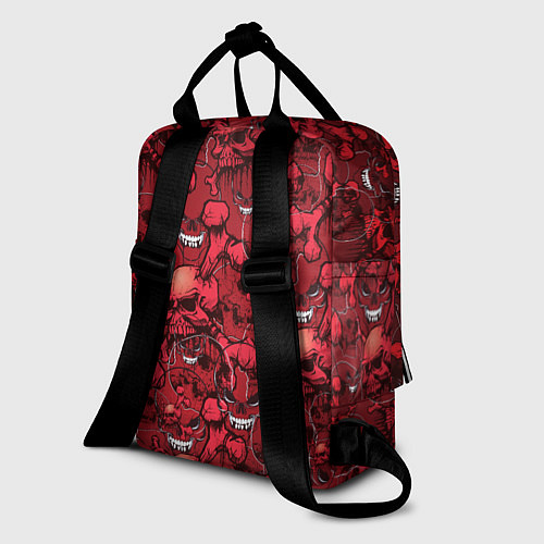 Женский рюкзак Красный череп / 3D-принт – фото 2