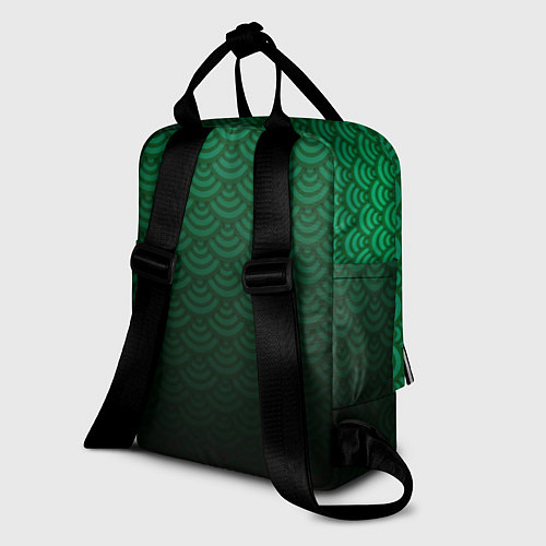 Женский рюкзак Узор зеленая чешуя дракон / 3D-принт – фото 2