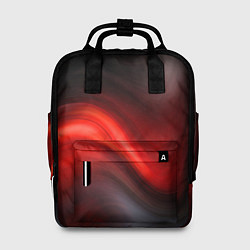 Рюкзак женский BLACK RED WAVES АБСТРАКЦИЯ, цвет: 3D-принт