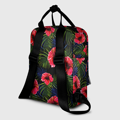 Женский рюкзак Тропические цветы и листья / 3D-принт – фото 2