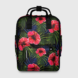 Рюкзак женский Тропические цветы и листья, цвет: 3D-принт