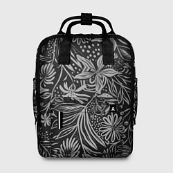 Рюкзак женский Флора Черно Белая, цвет: 3D-принт