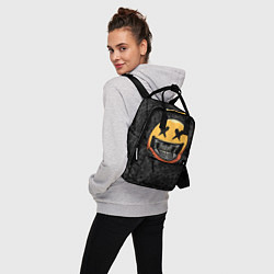 Рюкзак женский Смайлик на черепе Emoji, цвет: 3D-принт — фото 2