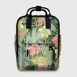 Рюкзак женский Тропические растения и цветы, цвет: 3D-принт