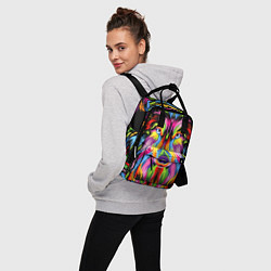 Рюкзак женский Neon wolf, цвет: 3D-принт — фото 2