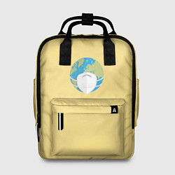 Рюкзак женский Земля в маске, цвет: 3D-принт