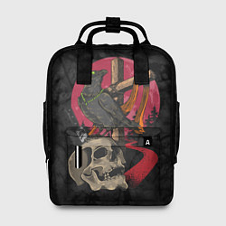 Рюкзак женский Ворона и череп, цвет: 3D-принт
