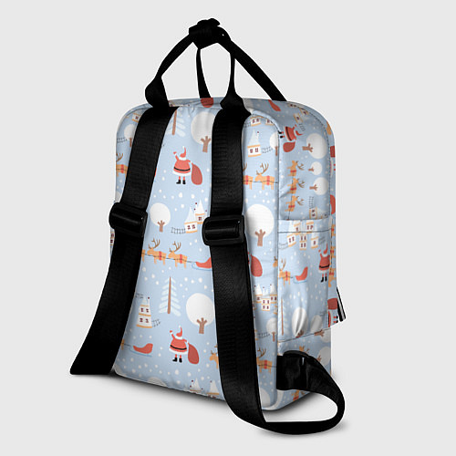 Женский рюкзак Дед мороз с оленями / 3D-принт – фото 2