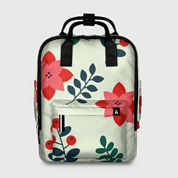 Женский рюкзак Цветы, ягоды, листья