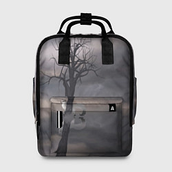 Рюкзак женский Черное древо и белый лис, цвет: 3D-принт