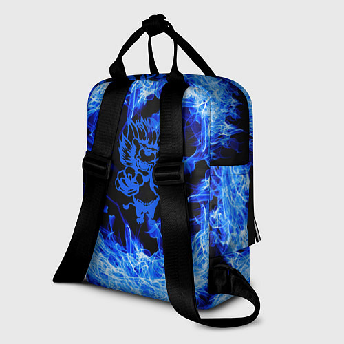 Женский рюкзак Лев в синем пламени / 3D-принт – фото 2
