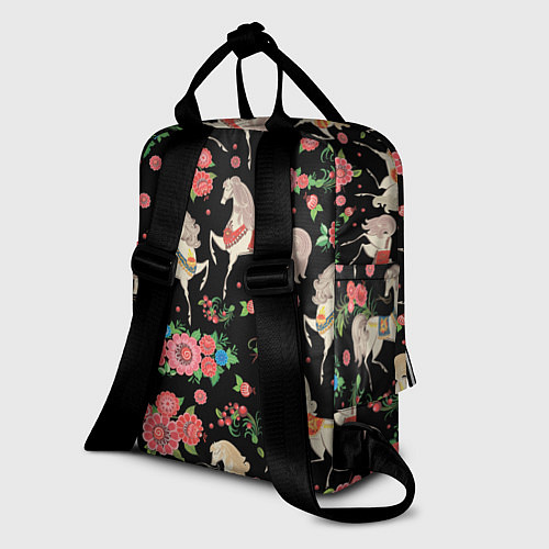 Женский рюкзак Лошади и цветы / 3D-принт – фото 2