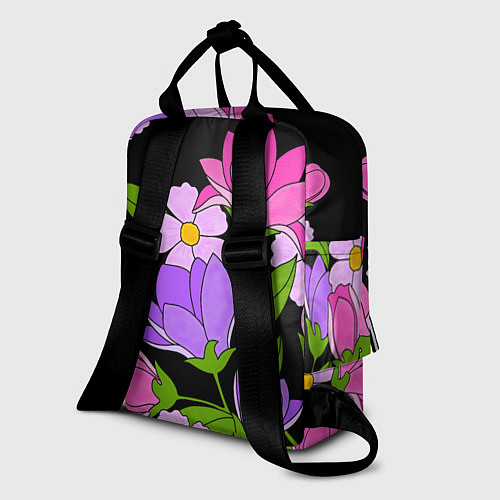 Женский рюкзак Ночные цветы / 3D-принт – фото 2