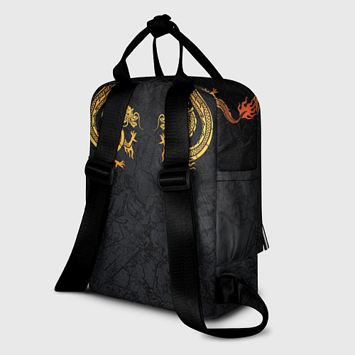 Женский рюкзак GOLD CHINA DRAGONS / 3D-принт – фото 2