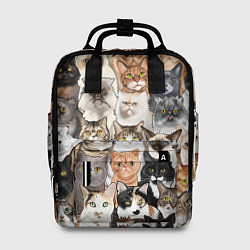 Рюкзак женский Котики смешные, цвет: 3D-принт