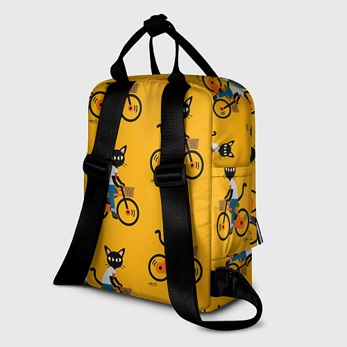 Женский рюкзак Котики на велосипедах / 3D-принт – фото 2