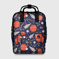 Рюкзак женский Корабли, планеты и спутники, цвет: 3D-принт