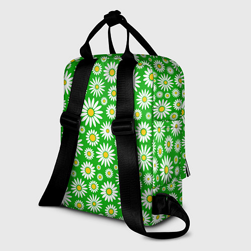 Женский рюкзак Ромашки на зелёном фоне / 3D-принт – фото 2