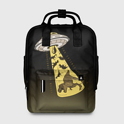 Женский рюкзак НЛО похищает динозавров