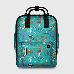 Рюкзак женский Морские обитатели, цвет: 3D-принт