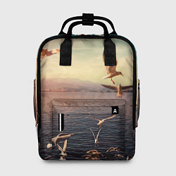 Рюкзак женский Чайки на воде, цвет: 3D-принт