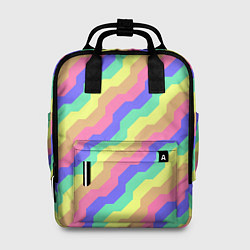 Рюкзак женский Радужные волны, цвет: 3D-принт