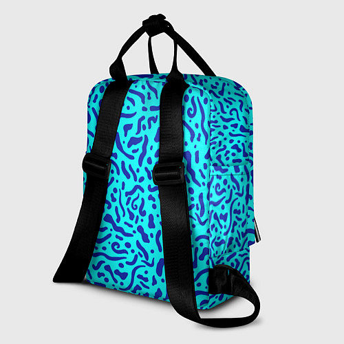 Женский рюкзак Неоновые синие узоры / 3D-принт – фото 2