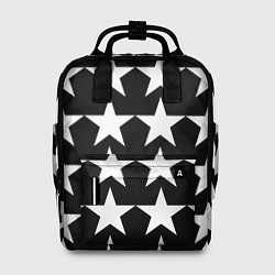 Женский рюкзак Белые звёзды на чёрном фоне
