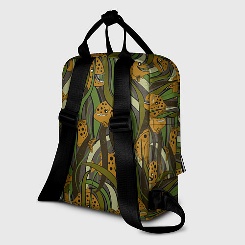 Женский рюкзак Пираньи камуфляж / 3D-принт – фото 2
