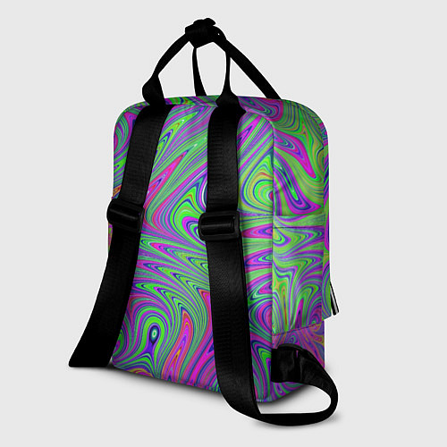 Женский рюкзак Неоновый абстрактный узор / 3D-принт – фото 2