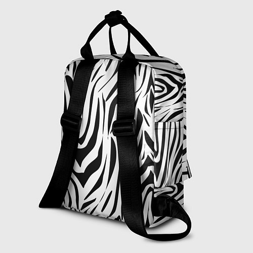 Женский рюкзак Черно-белая зебра / 3D-принт – фото 2